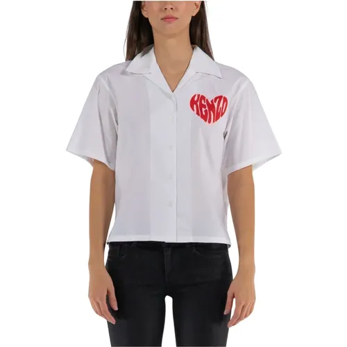 Heart Hawaiian Shirt , female, Sizes: S - Kenzo - Modalova