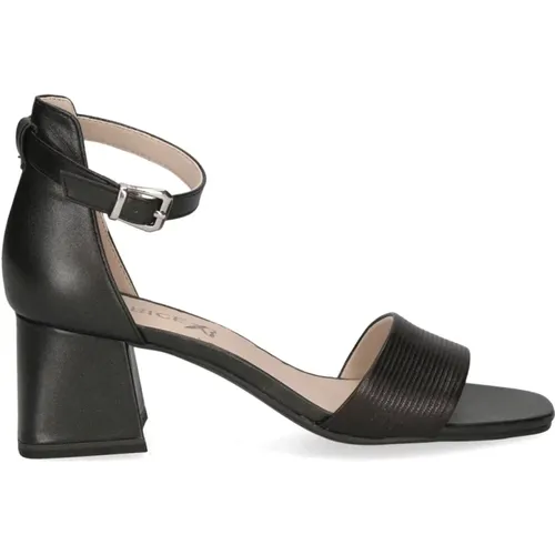 Elegante Schwarze Offene Flache Sandalen , Damen, Größe: 41 EU - Caprice - Modalova