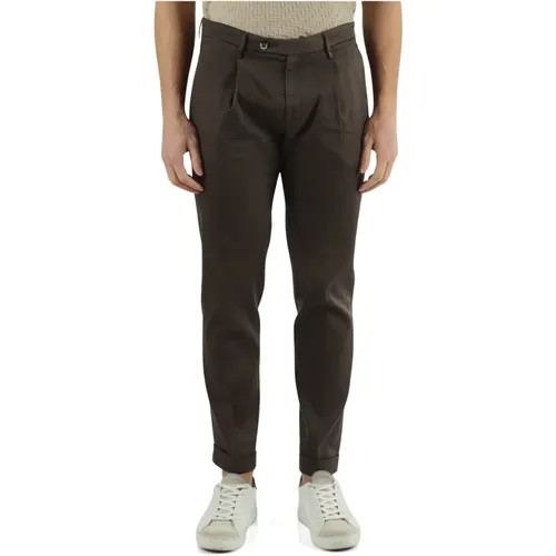 Leinen- und Baumwoll-Slim-Fit-Capri - Michael Coal - Modalova