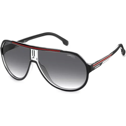 Black Red/Grey Shaded Sunglasses , male, Sizes: 64 MM - Carrera - Modalova