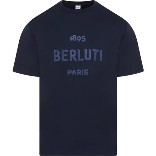 Cotton T-Shirt with Logo Print , male, Sizes: S - Berluti - Modalova