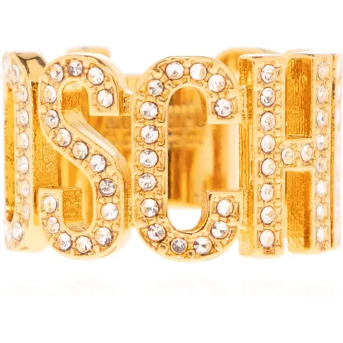 Ring mit Logo , Damen, Größe: L - Moschino - Modalova