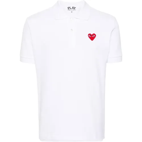 Striped T-shirt with Heart Patch , male, Sizes: L, S, M, XL - Comme des Garçons - Modalova