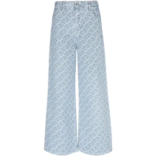 Jacquard Wide Leg Jeans , Damen, Größe: 2XS - Tommy Hilfiger - Modalova