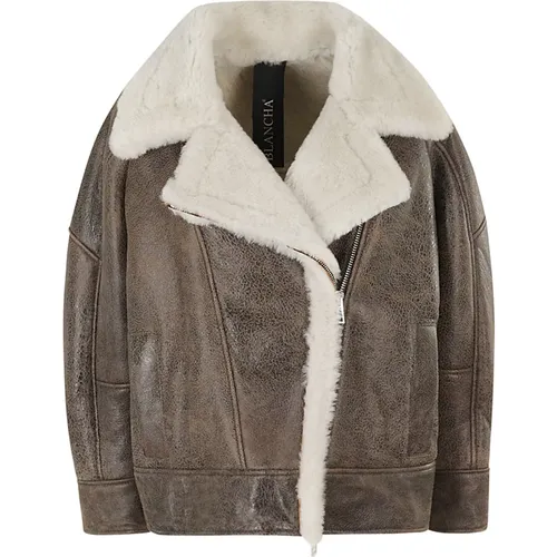 Shearling Winter Jacket , female, Sizes: S, XS - Blancha - Modalova