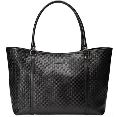 Leather Microssima Soft Tote Bag Women`s Model 449647 Bmj1G 1000 , female, Sizes: ONE SIZE - Gucci - Modalova