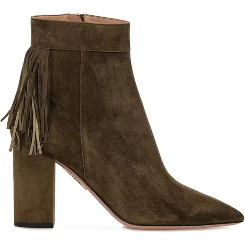 Elegant Suede Mid-Calf Boots , female, Sizes: 7 UK - Aquazzura - Modalova