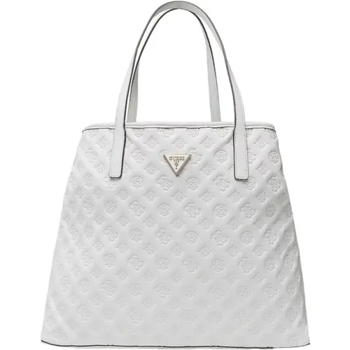 Simulated Leather Shoulder Bag with Metal Triangle Logo , female, Sizes: ONE SIZE - Guess - Modalova