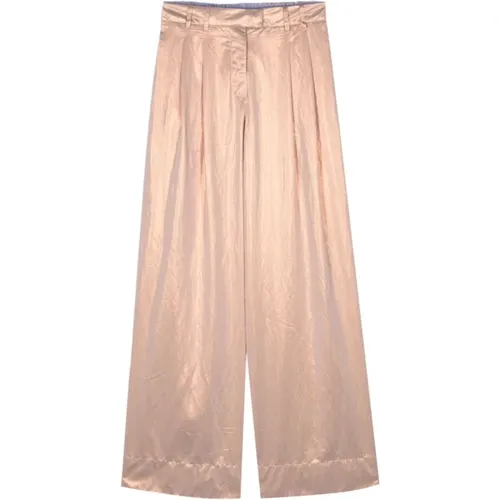 Wide Shining Trousers , female, Sizes: S - Alysi - Modalova