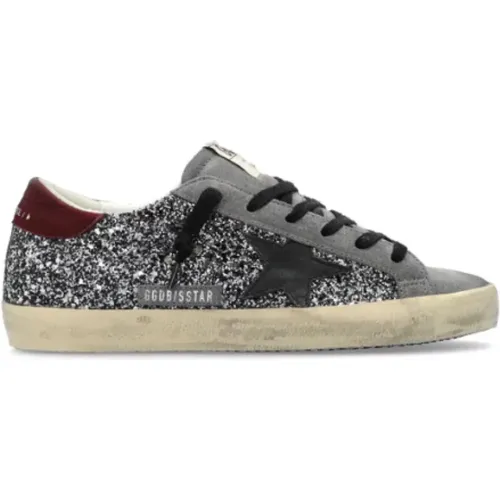 Klassische Super-Star Sneakers Italien Schwarz Multicolor Glitzer , Damen, Größe: 37 EU - Golden Goose - Modalova