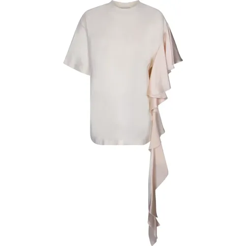 Cotton Roundneck T-Shirt , female, Sizes: M, S - Msgm - Modalova