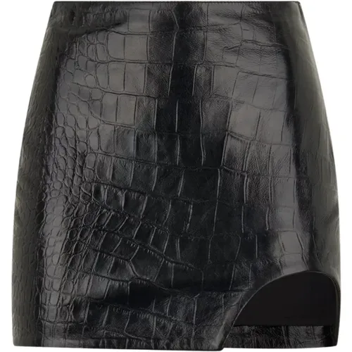 Leather Skirt with Side Slit , female, Sizes: XS, S, 2XS - PATRIZIA PEPE - Modalova