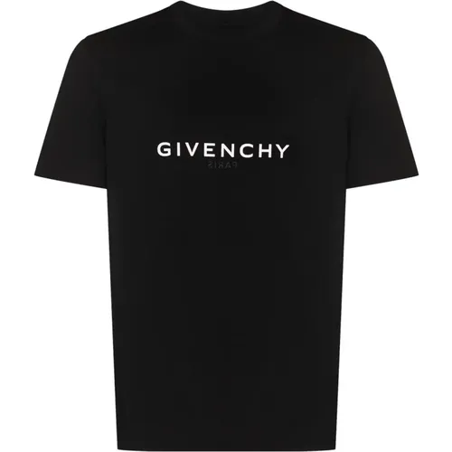 Schwarzes Logo-Print Baumwoll-T-Shirt , Herren, Größe: M - Givenchy - Modalova