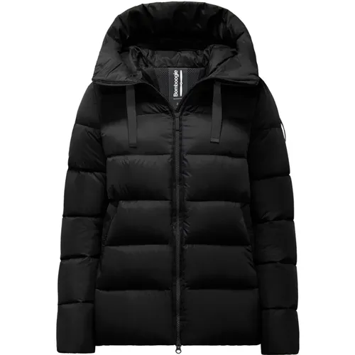 A-line Nylon Down Jacket with Hood , female, Sizes: 2XL, XS, 3XL, S, M, XL, L - BomBoogie - Modalova