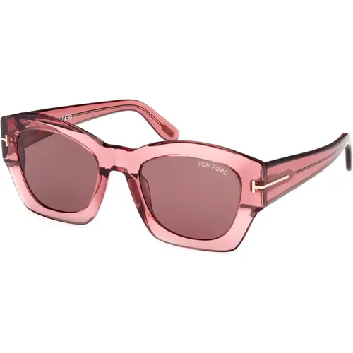 Guilliana Sunglasses in Shiny /Brown , female, Sizes: 52 MM - Tom Ford - Modalova