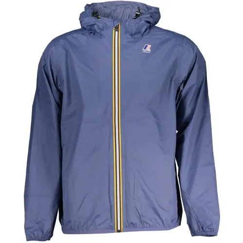 Waterproof Hooded Jacket with Contrast Details and Logo , male, Sizes: S, L, XL - K-way - Modalova