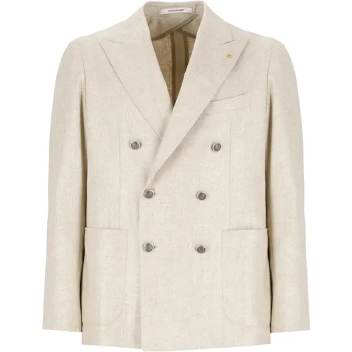Silk Double Breasted Jacket , male, Sizes: S - Tagliatore - Modalova