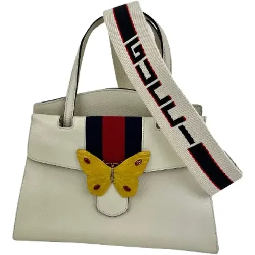 Authentic Pre-owned Gucci Linea Medium Totem Web Stripped Yellow Butterfly Bag , female, Sizes: ONE SIZE - Gucci Vintage - Modalova