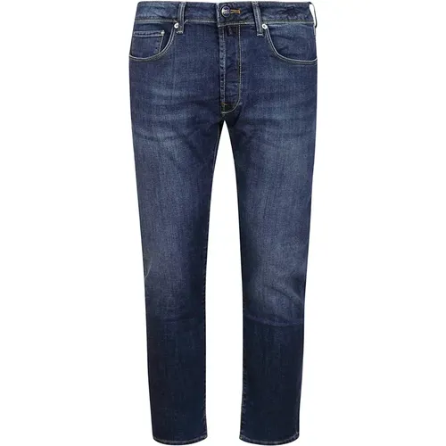 Slim Fit Baumwolljeans mit Gürtel , Herren, Größe: W38 - Incotex - Modalova