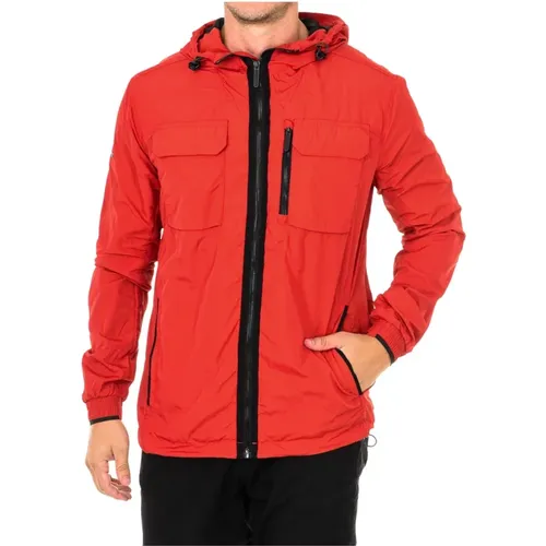 Rote Wasserdichte Jacke mit Kapuze , Herren, Größe: S - Superdry - Modalova