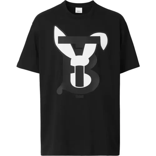 Baumwoll-T-Shirt mit Markenprint , Damen, Größe: S - Burberry - Modalova