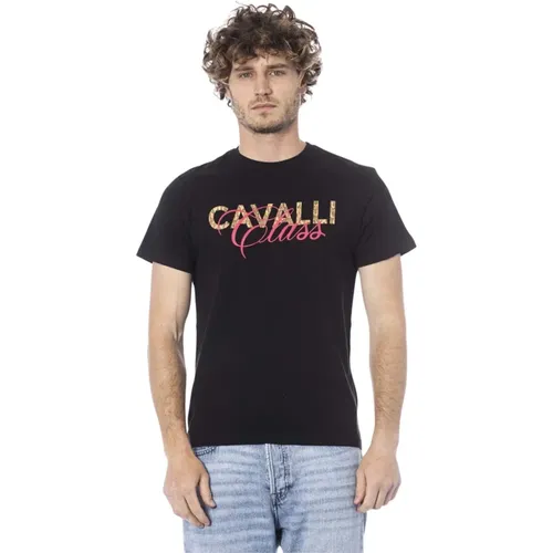 Kurzarm T-Shirt mit Logo-Print , Herren, Größe: M - Cavalli Class - Modalova