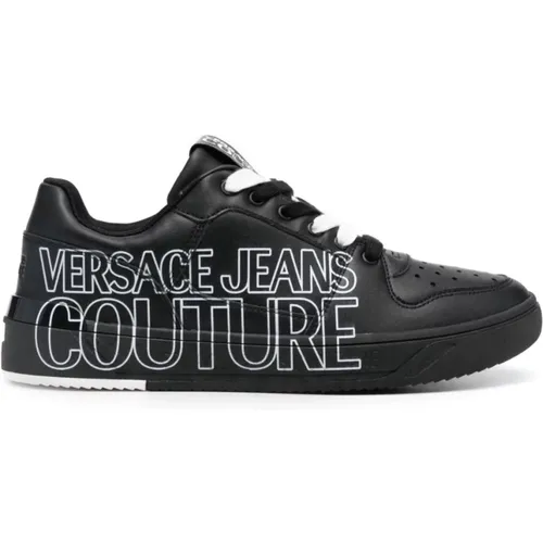 Schwarze Logo-Print Low-Top Sneakers - Versace Jeans Couture - Modalova