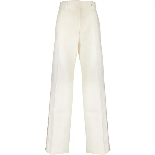 Cream Trousers - Regular Fit - Suitable for All Temperatures , female, Sizes: 2XS, XS, S - Palm Angels - Modalova