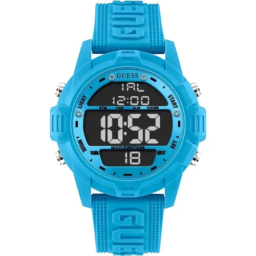 Charge Silicone Digital Watch /Black , male, Sizes: ONE SIZE - Guess - Modalova