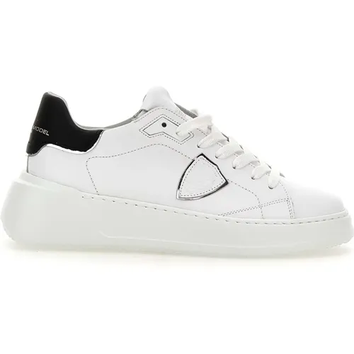 Weiße Sneakers Pariser Stil , Damen, Größe: 36 EU - Philippe Model - Modalova