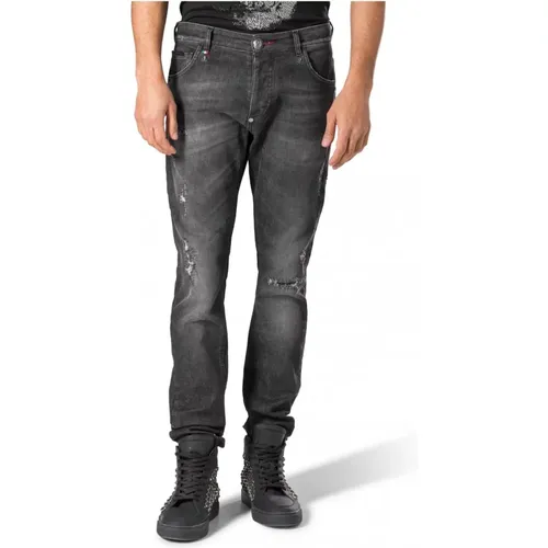 Schwarze Tapered Jeans - Philipp Plein - Modalova