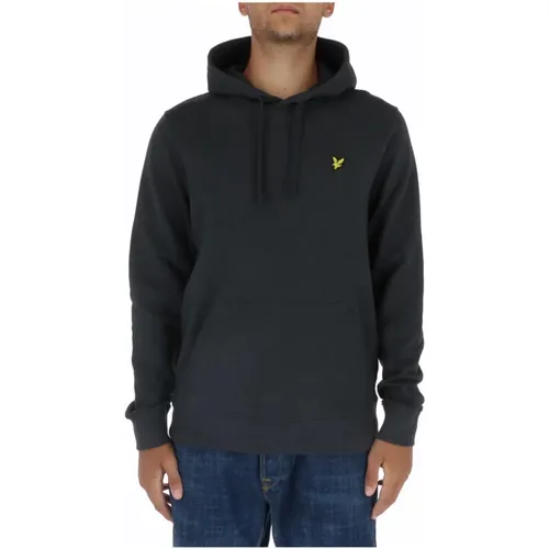 Grauer Bedruckter Kapuzenpullover , Herren, Größe: S - Lyle & Scott - Modalova