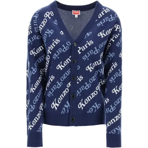 Cardigan mit Logo-Muster aus Baumwolle und Wolle - Kenzo - Modalova