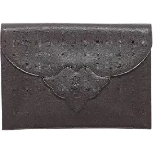 Pre-owned Leather clutches , female, Sizes: ONE SIZE - Yves Saint Laurent Vintage - Modalova