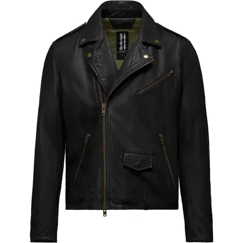 Ecto Perfecto Leather Jacket , male, Sizes: XL, L - BomBoogie - Modalova