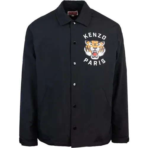 Quilted Coach Jacket with Lucky Tiger Motif , male, Sizes: M, S - Kenzo - Modalova