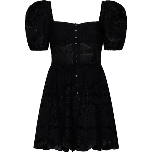 Schwarzes Kleid mit Puffärmeln , Damen, Größe: L - Charo Ruiz Ibiza - Modalova