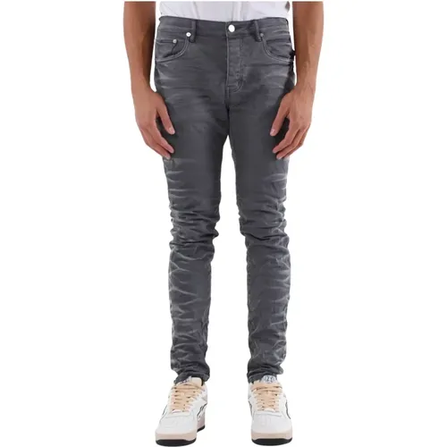 Graue Skinny Jeans mit verblasstem Effekt , Herren, Größe: W32 - Purple Brand - Modalova