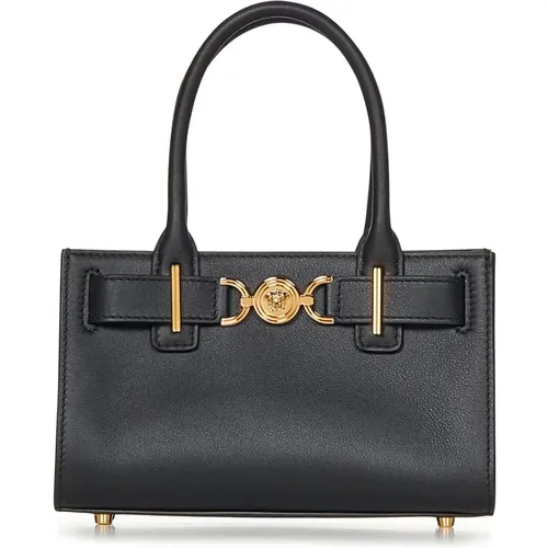 Leather Shopper Bag , female, Sizes: ONE SIZE - Versace - Modalova