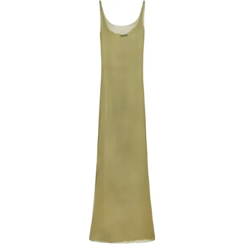 Silk Pistachio Strappy Dress , female, Sizes: M, S, L - Cortana - Modalova