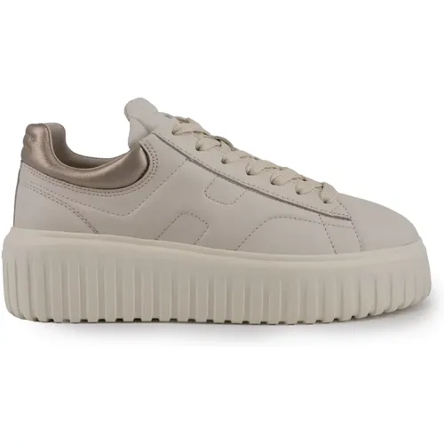 Ivory Leder Schnürsneaker , Damen, Größe: 38 EU - Hogan - Modalova