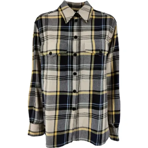 Casual Checkered Cotton Twill Shirt , female, Sizes: 2XS, M - Aspesi - Modalova