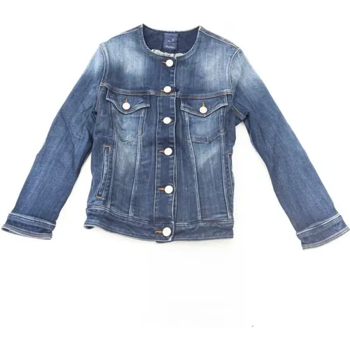 Jeansjacke mit Rundhalsausschnitt , Damen, Größe: L - Jacob Cohën - Modalova