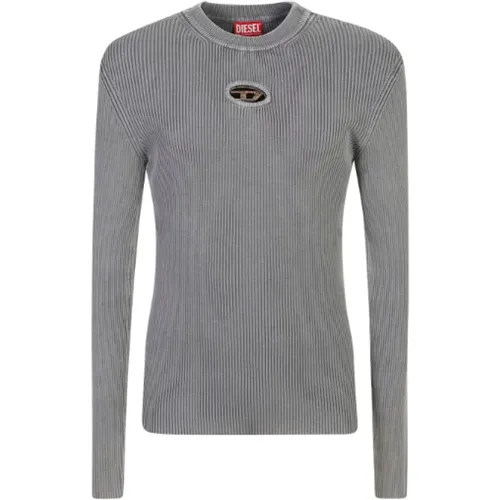 Stilvolle Pullover für Männer und Frauen,Graue Pullover Kollektion - Diesel - Modalova