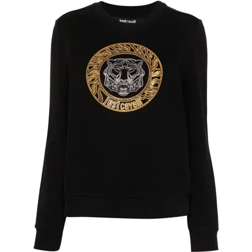 Schwarzer Sweatshirt Aw24 Damenbekleidung , Damen, Größe: M - Just Cavalli - Modalova