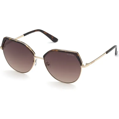 Stilvolle Sonnenbrille mit brauner Verlaufslinse , Damen, Größe: 58 MM - Guess - Modalova