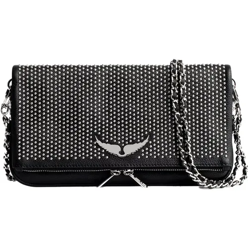 Rock Dotted Swiss Clutch , female, Sizes: ONE SIZE - Zadig & Voltaire - Modalova