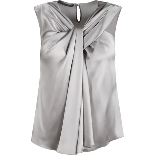 Satin Top mit Verdrehtem Detail , Damen, Größe: XS - alberta ferretti - Modalova