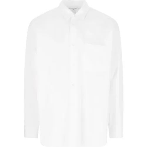Klisches weißes Baumwollhemd mit Knopfverschluss , Herren, Größe: S - Comme des Garçons - Modalova