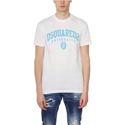 Baumwoll-Print T-Shirt , Herren, Größe: XL - Dsquared2 - Modalova